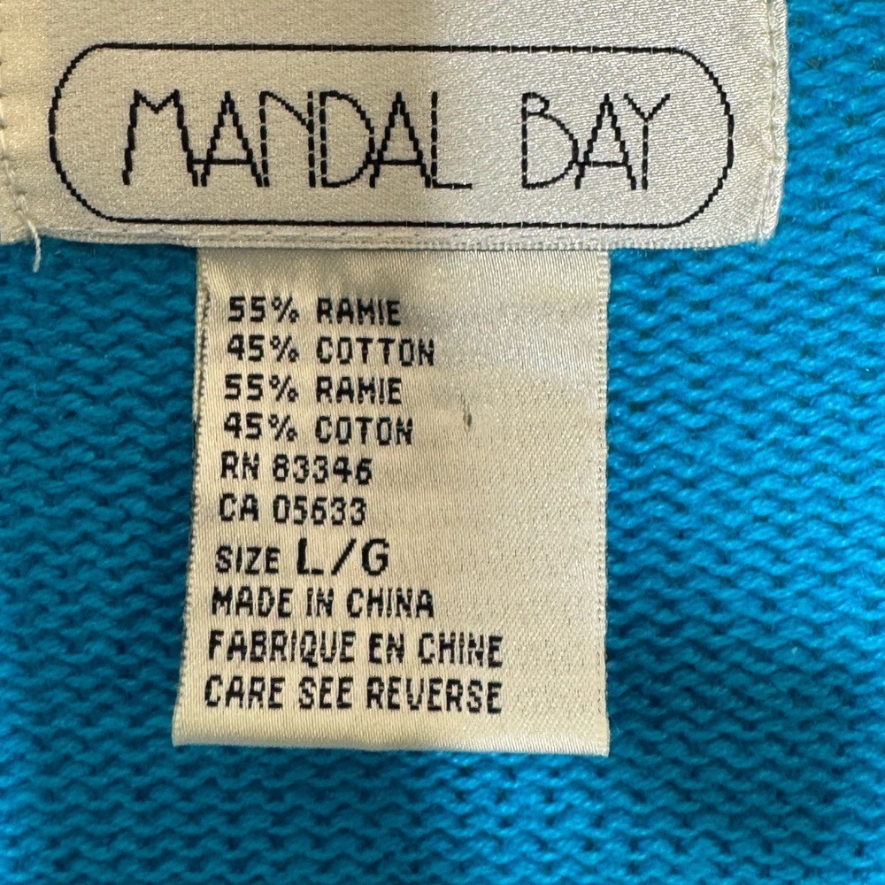 Mandal Bay Vintage 90s Womens Flamingo Knit Sweater Cardigan Front Button Sz‎ L - Picture 6 of 9